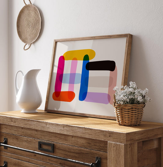 Bright and Colorful Modern Abstract Art Print