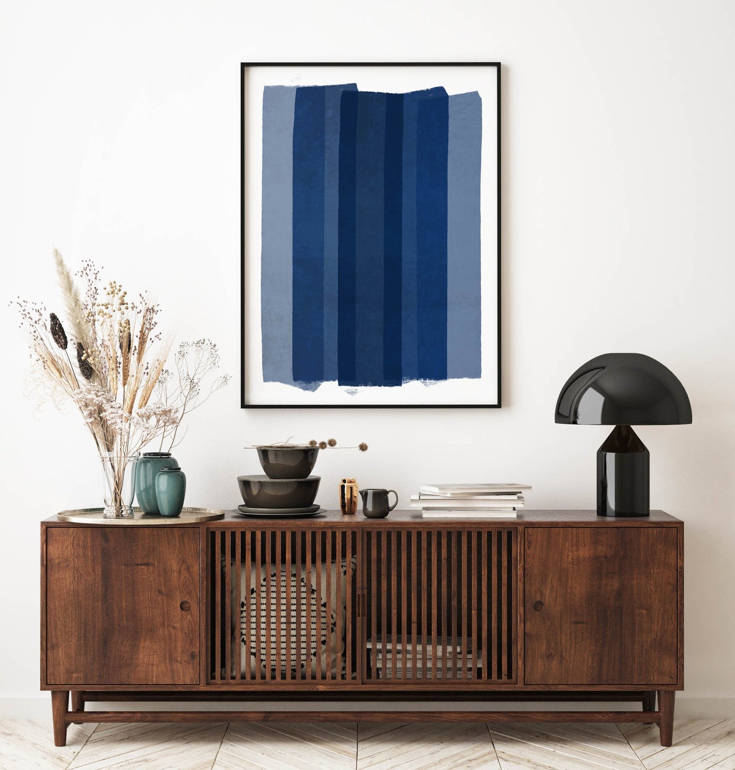 Blue Brush Stroke Abstract Art Print