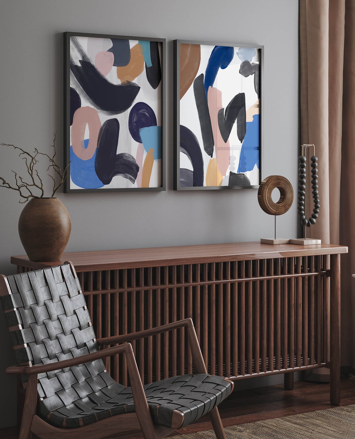 Set of 2 Fun Graffiti Abstract Wall Art Prints