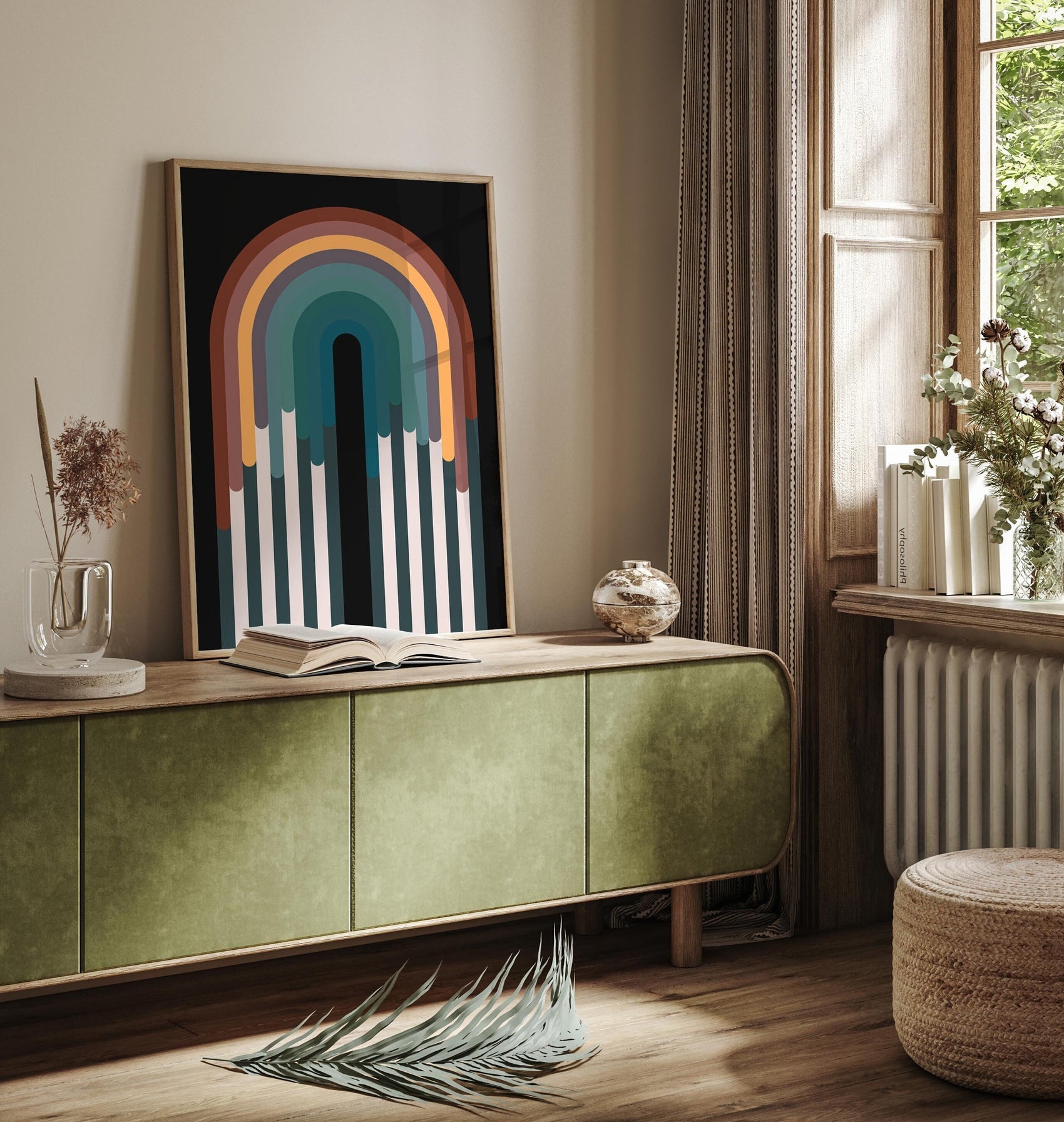 Bold Colorful Modern Art Rainbow Print