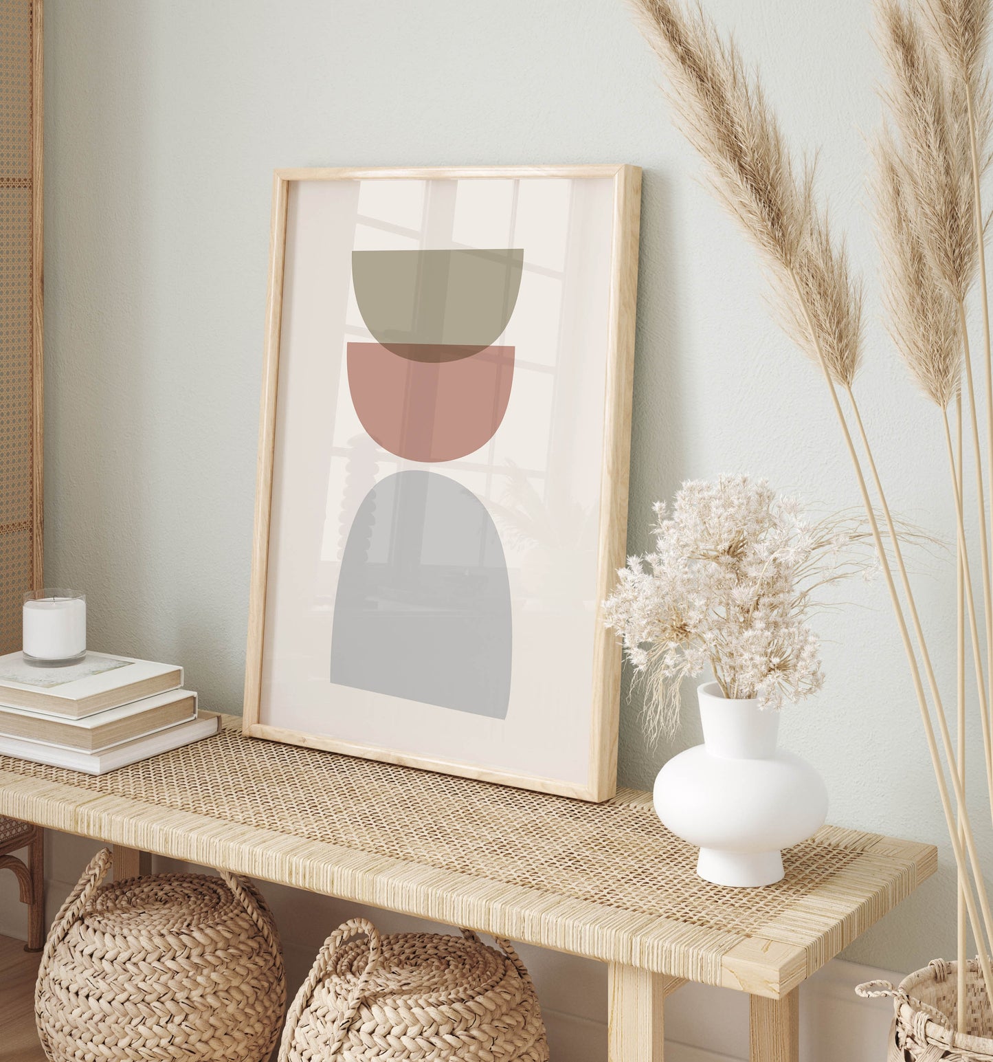 Set of 2 Boho Pastel Abstract Art Prints