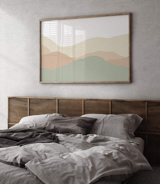 Modern Pastel Abstract Landscape Wall Art Print