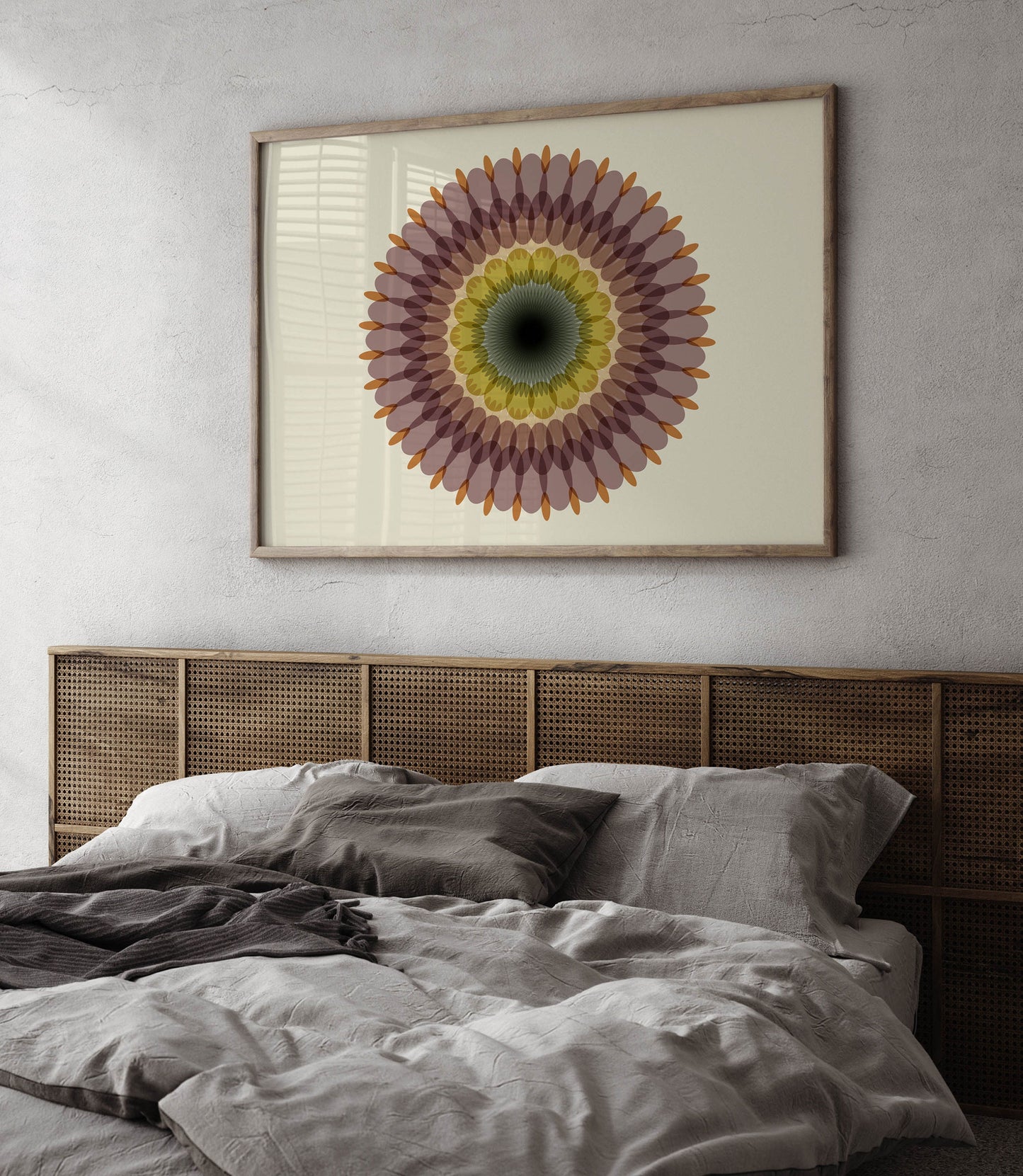 Boho Mauve Abstract Mandala Art Print
