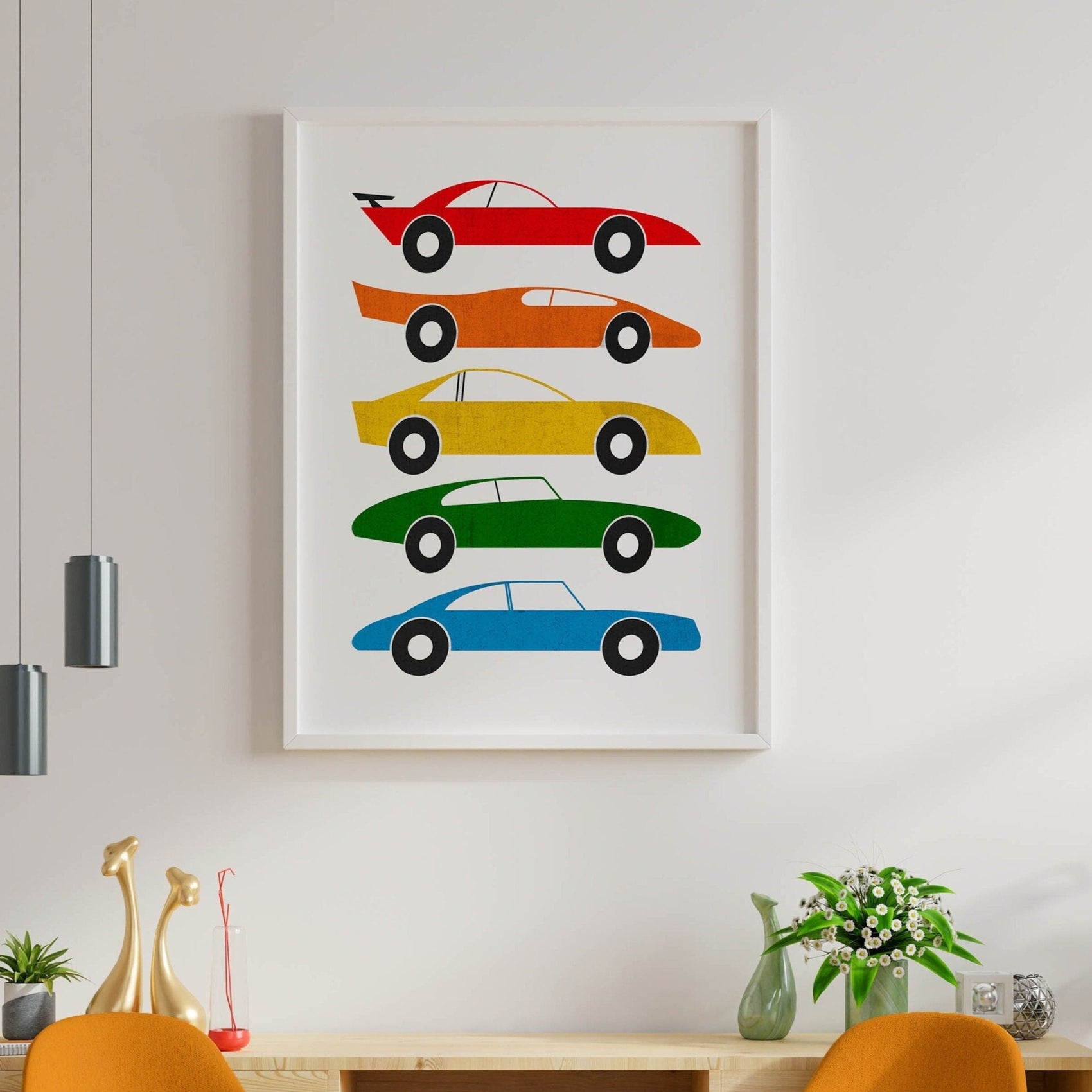 Colorful Kids Retro Car Art Print