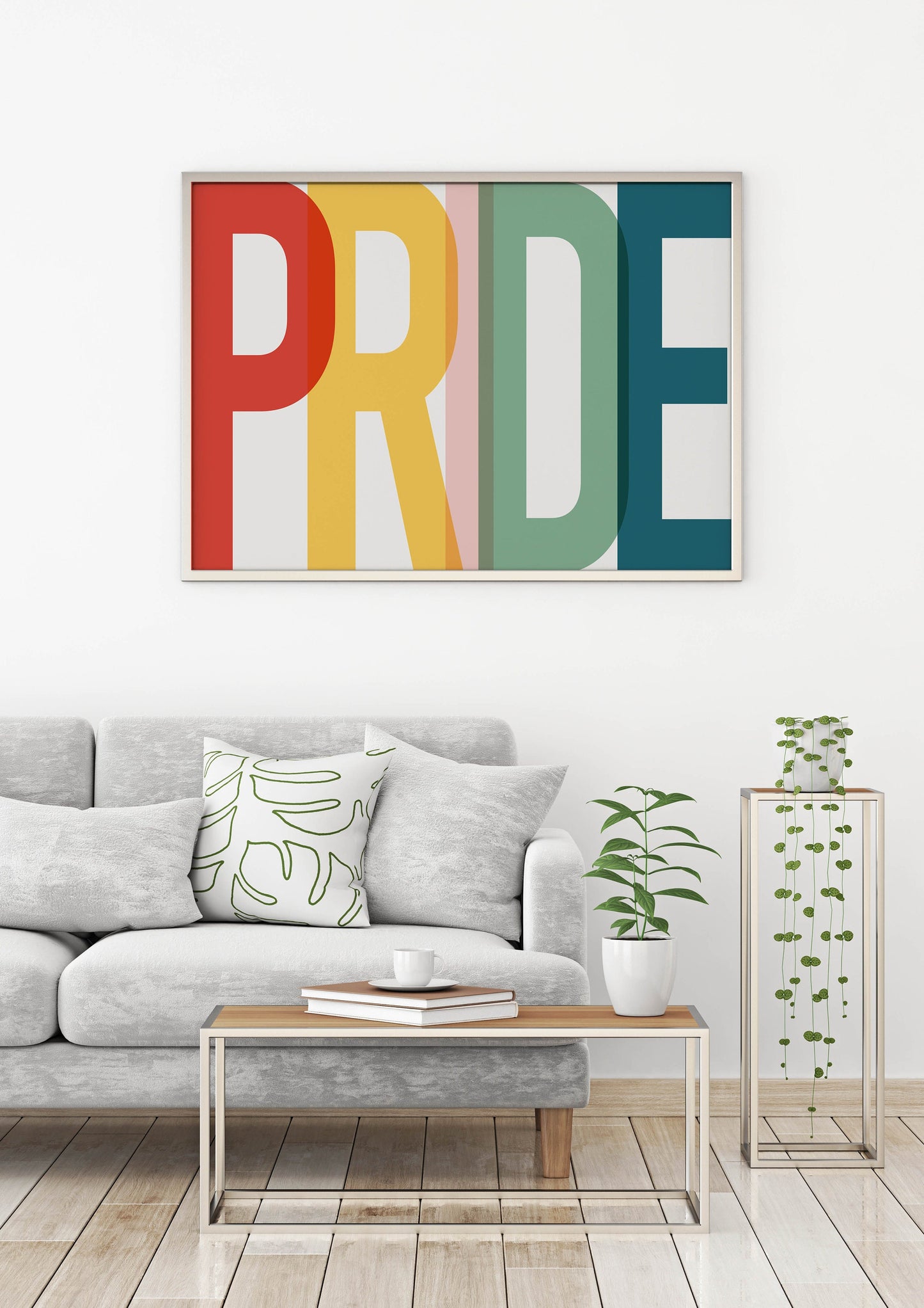 Colorful PRIDE Text Wall Art Print