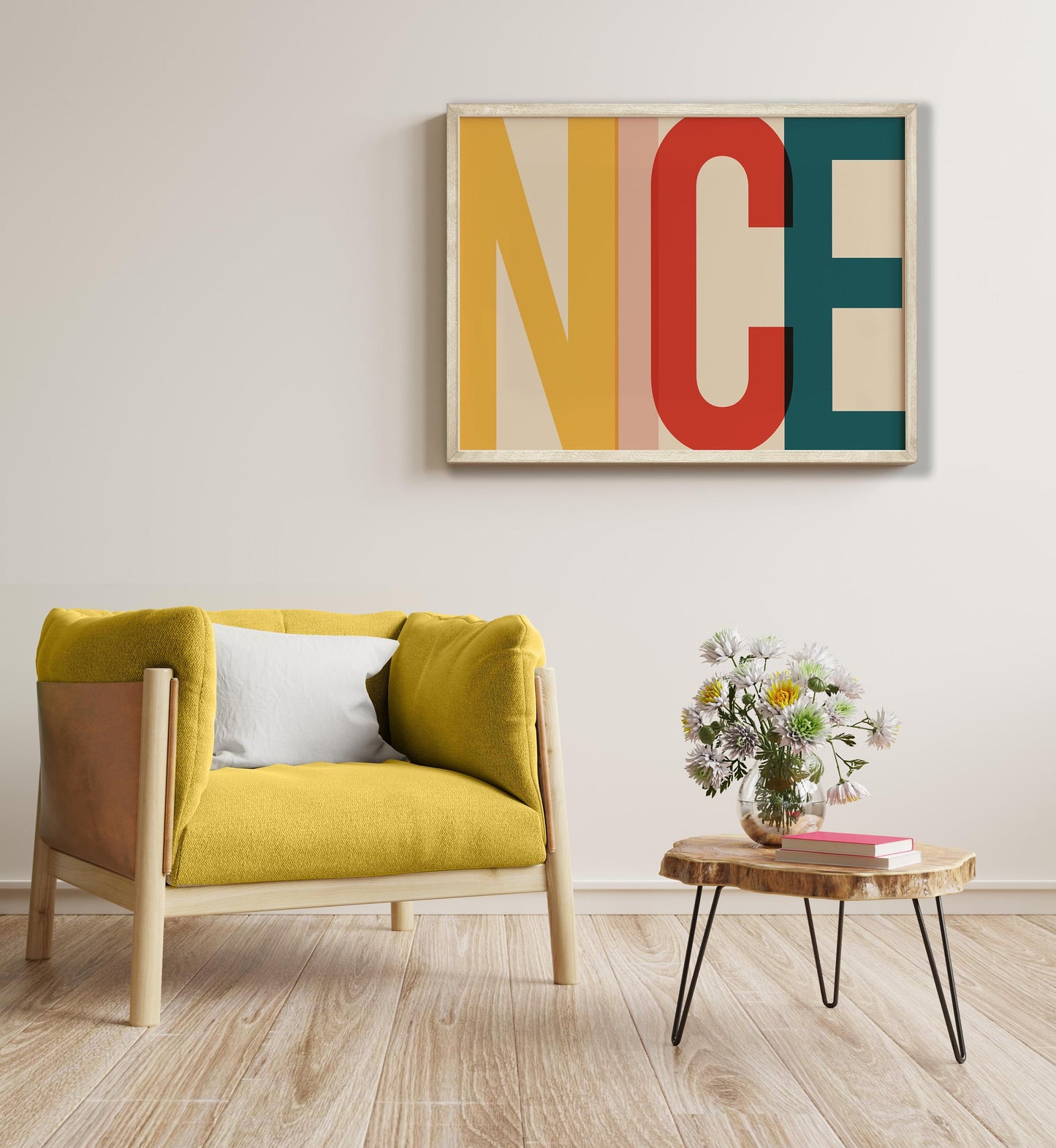 Colorful NICE Text Wall Art Print