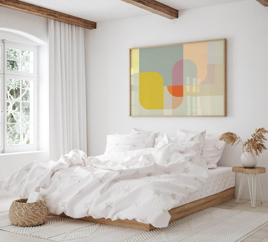 Cute Pastel Modern Abstract Wall Art Print