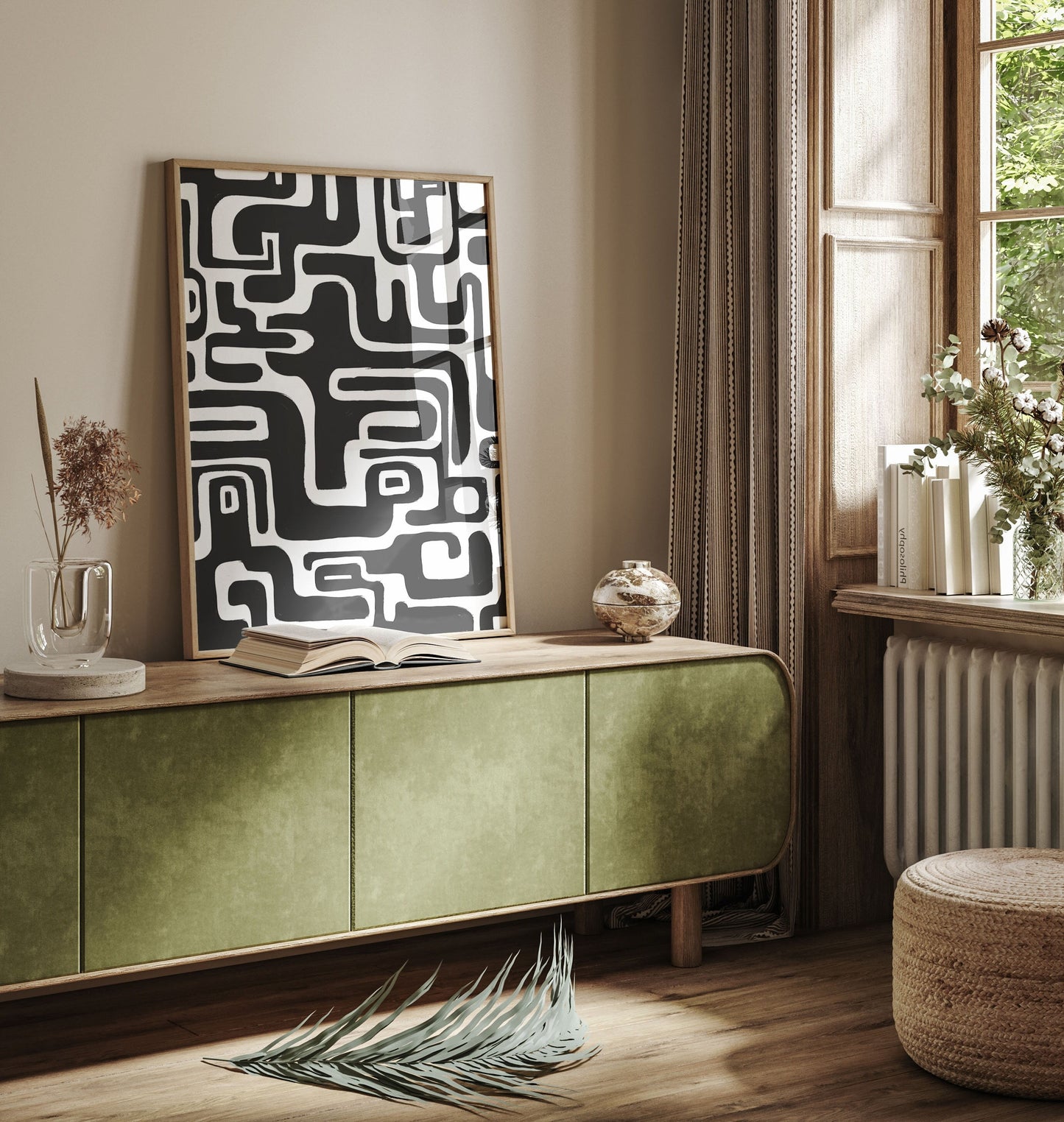 Cool Black and White Geometric Art Print