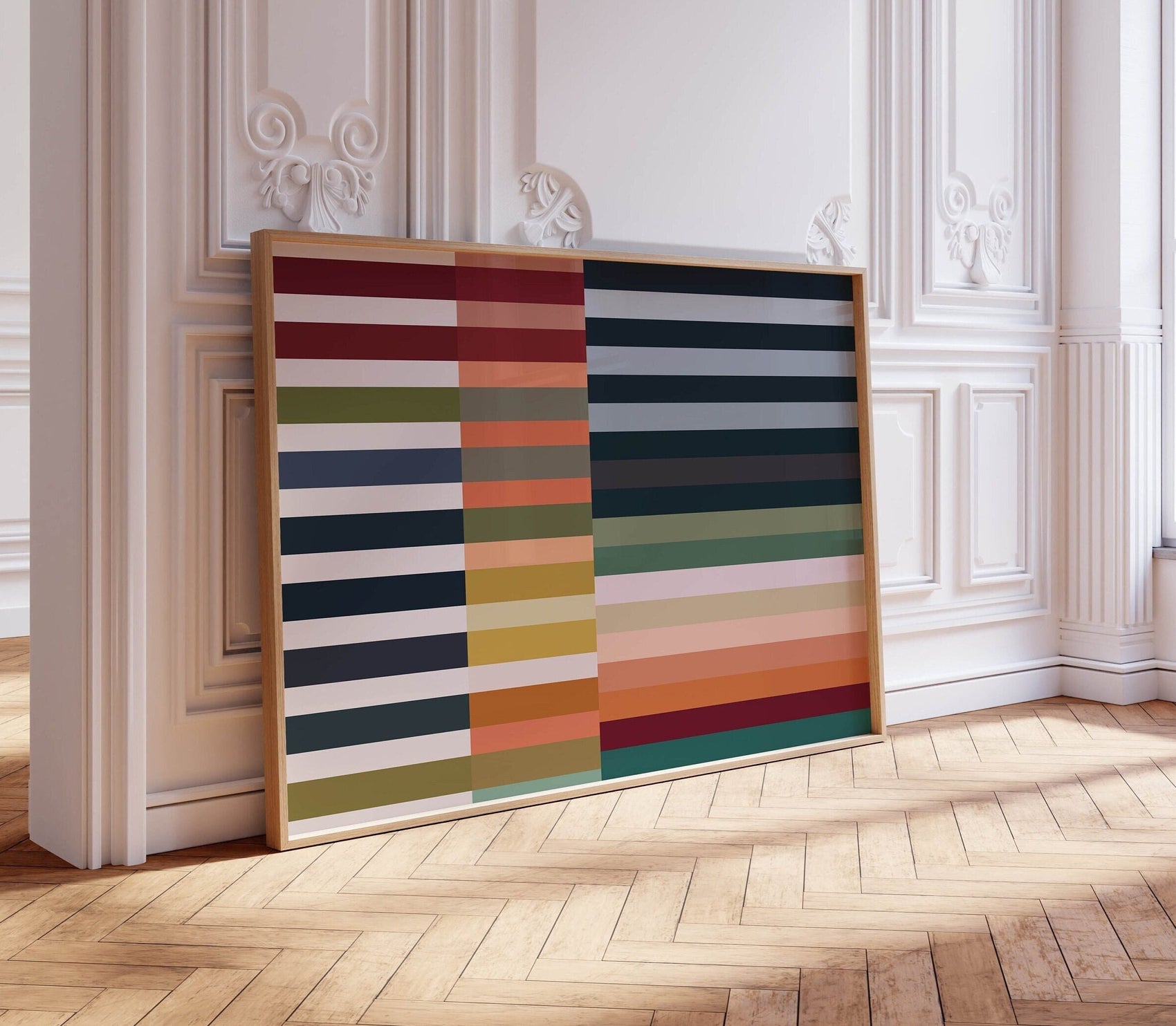 Bright Colorful Striped Art Print