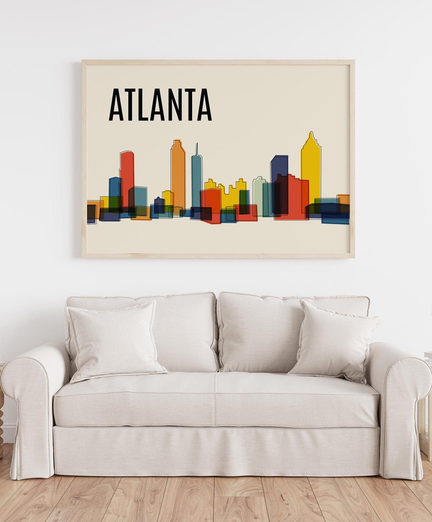 Colorful ATLANTA Skyline Wall Art Print