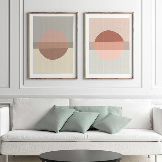 Set of 2 Cute Boho Abstract Art Prints