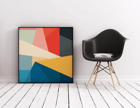 Bold Geometric Abstract Print - Colorful Modern Wall Art