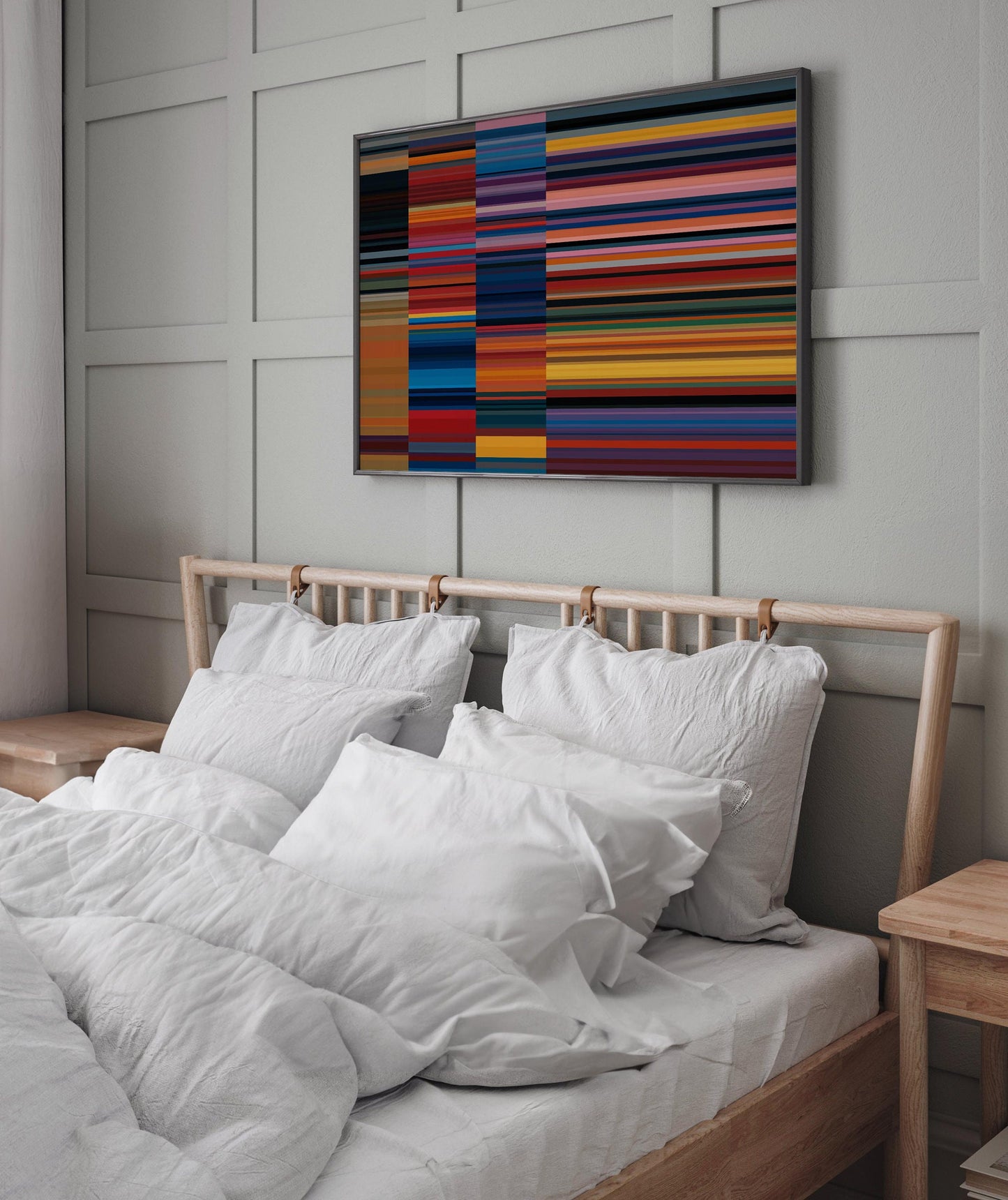 Cool Multicolored Abstract Line Art Print