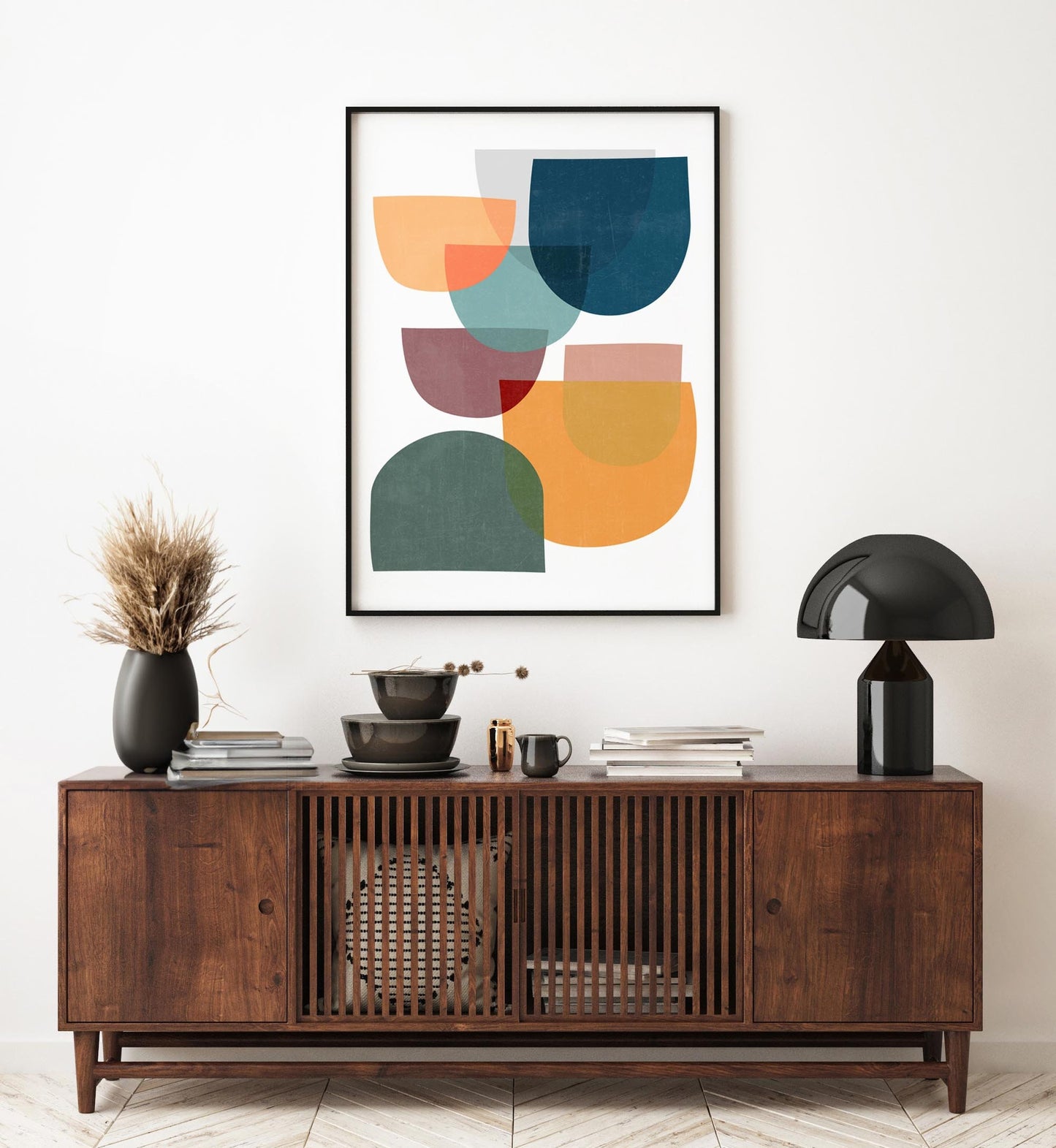 Set of 2 Colorful Mid Century Modern Art Prints