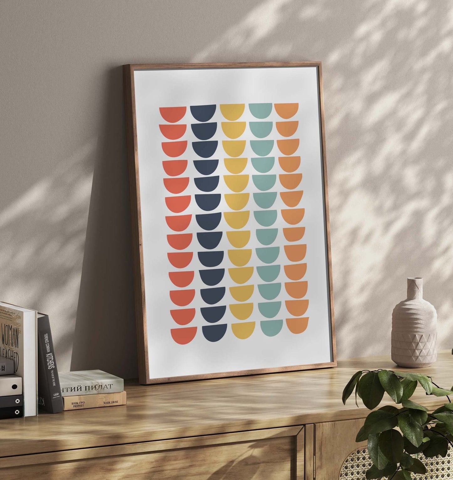 Cute Colorful Mid Century Scandi Art Print
