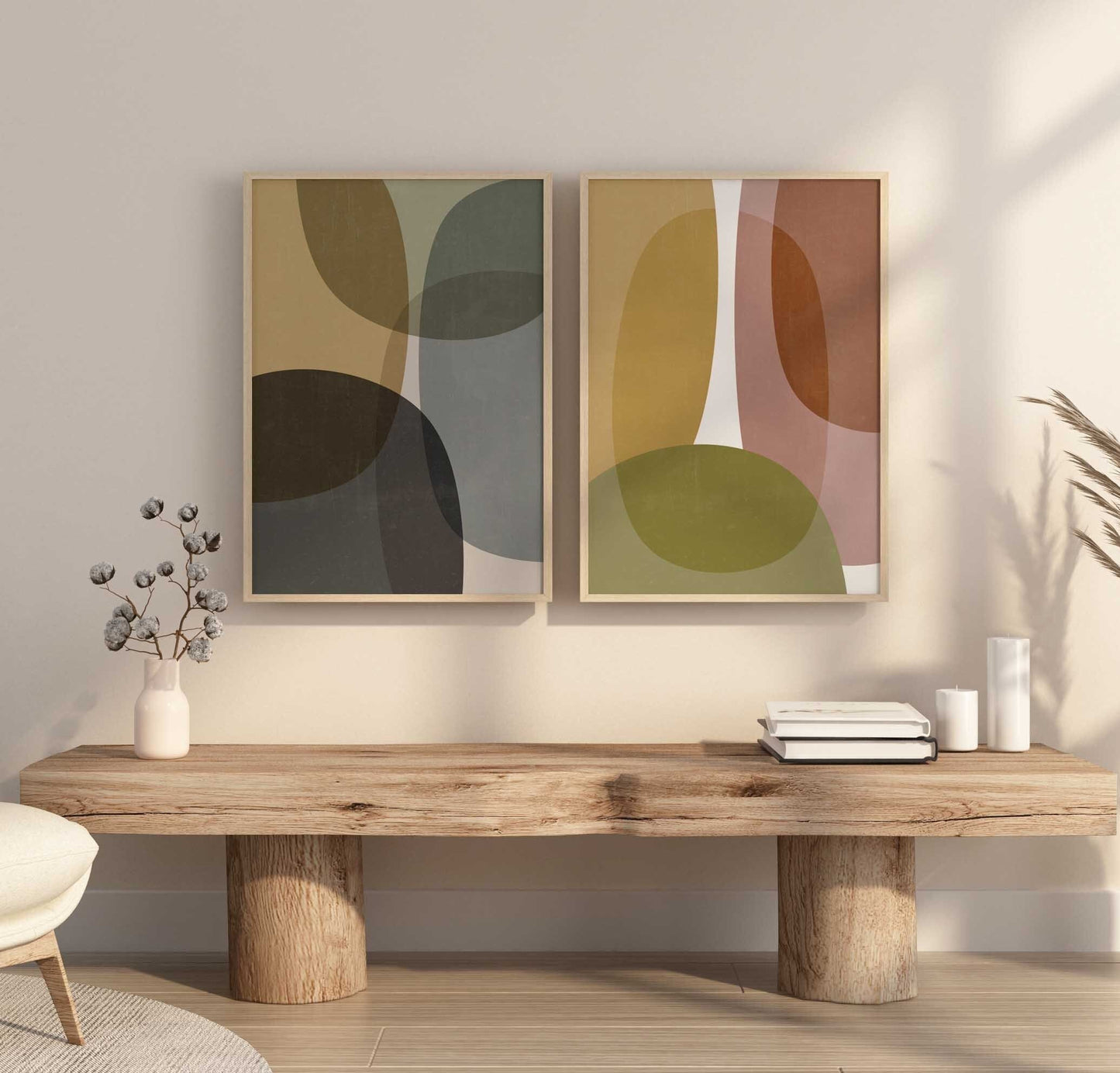 Set of 2 Colorful Abstract Art Prints