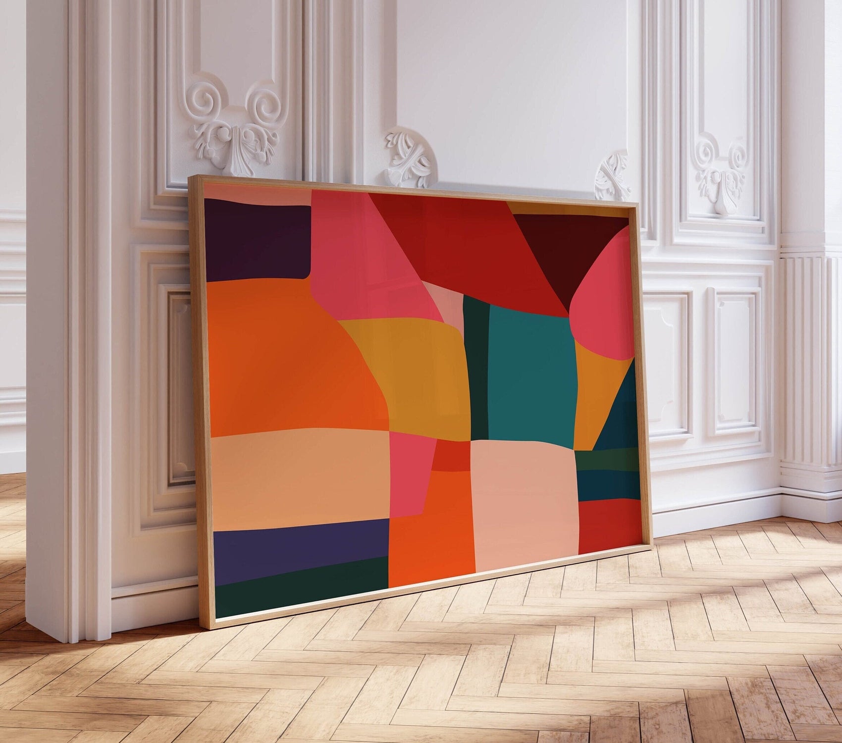 Large Abstract Patchwork Modern Art Print