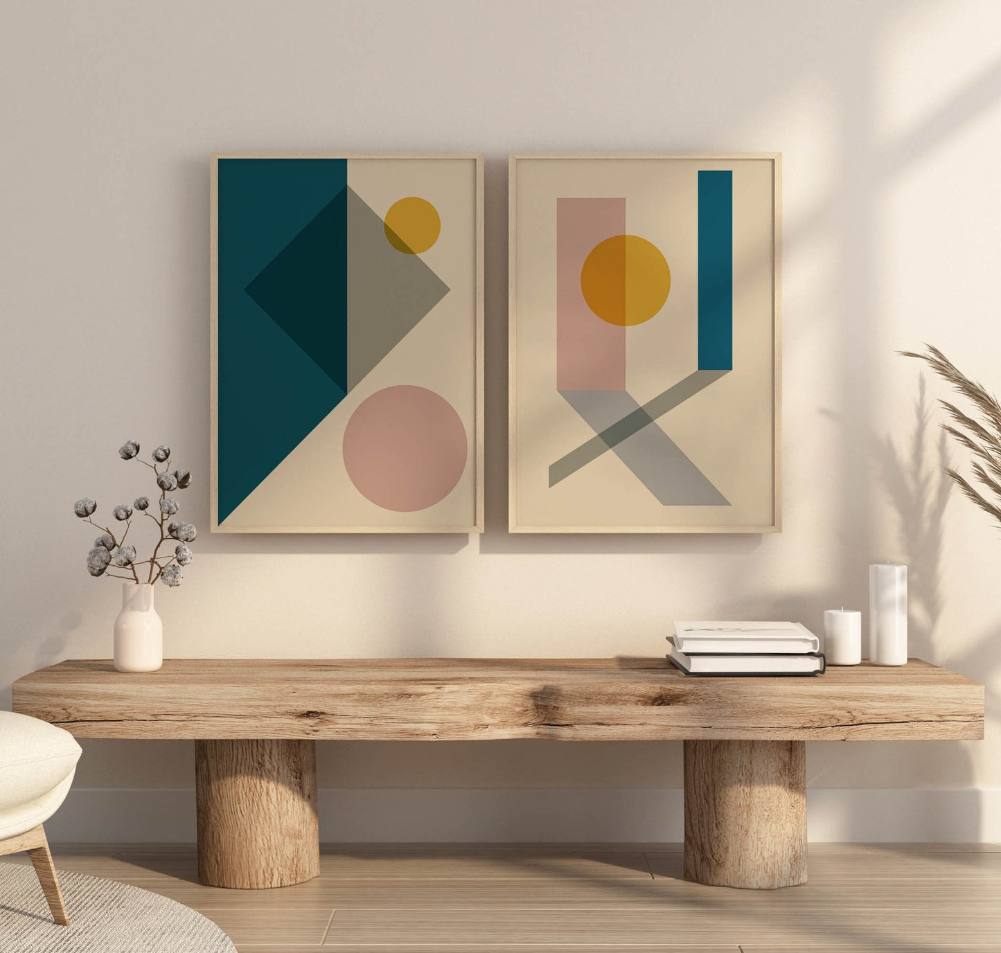 Set of 2 Boho Modern Geometric Prints