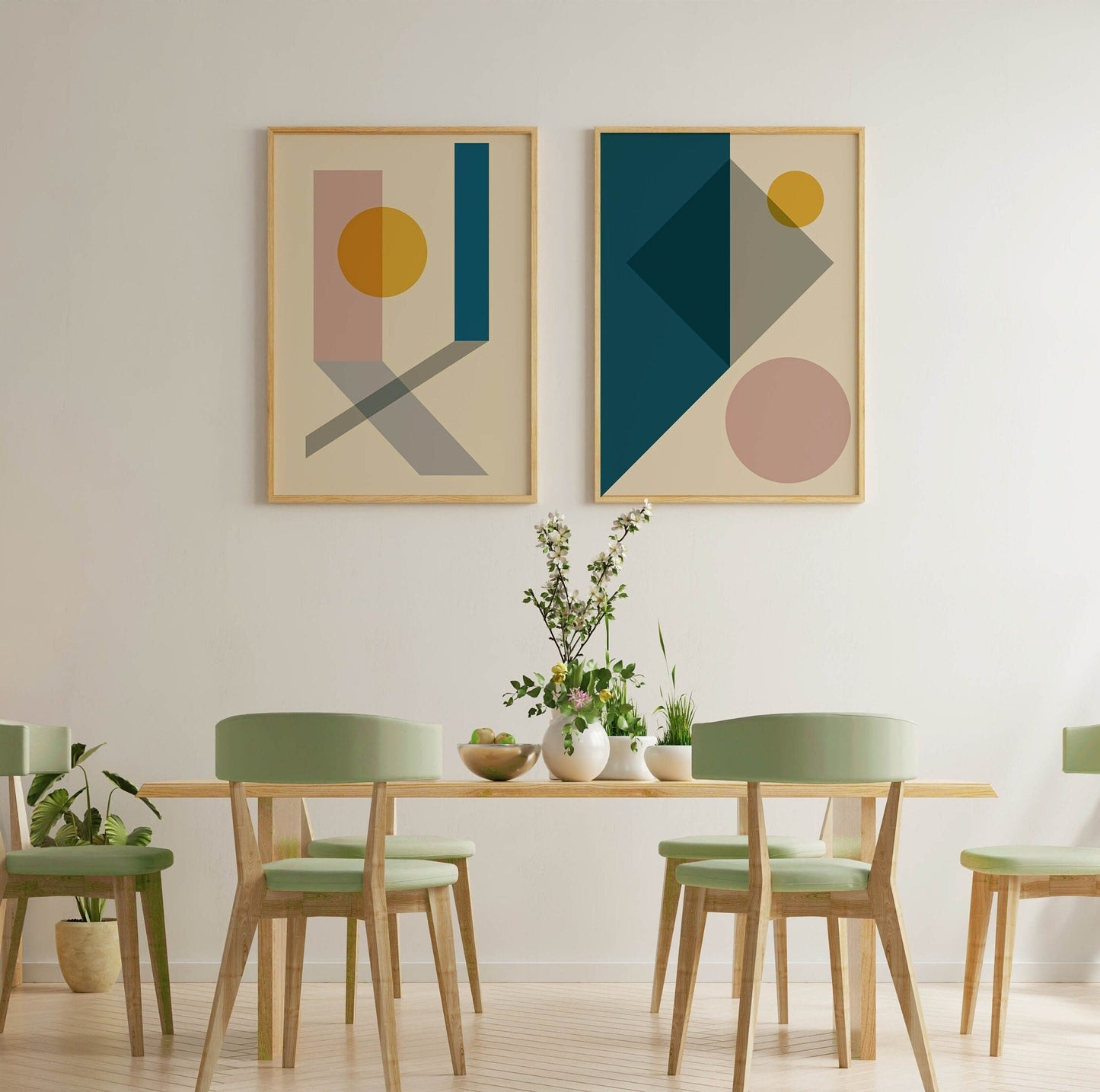 Set of 2 Boho Modern Geometric Prints