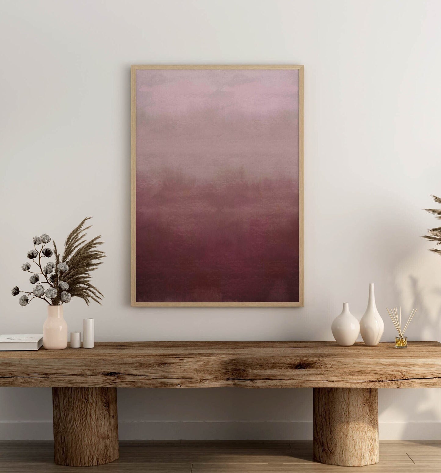 Blush Pink Minimalist Watercolor Art Print