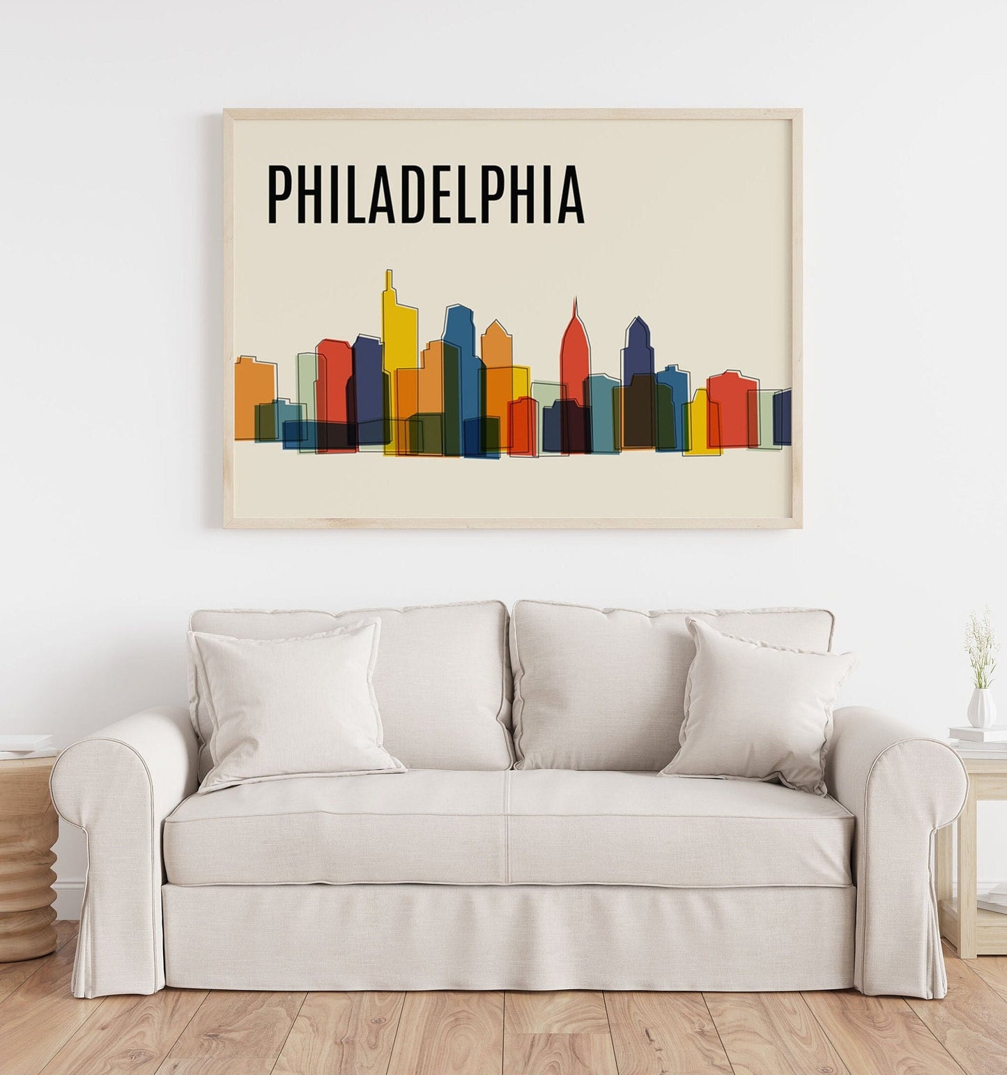 Colorful PHILADELPHIA Skyline Cityscape Art Print