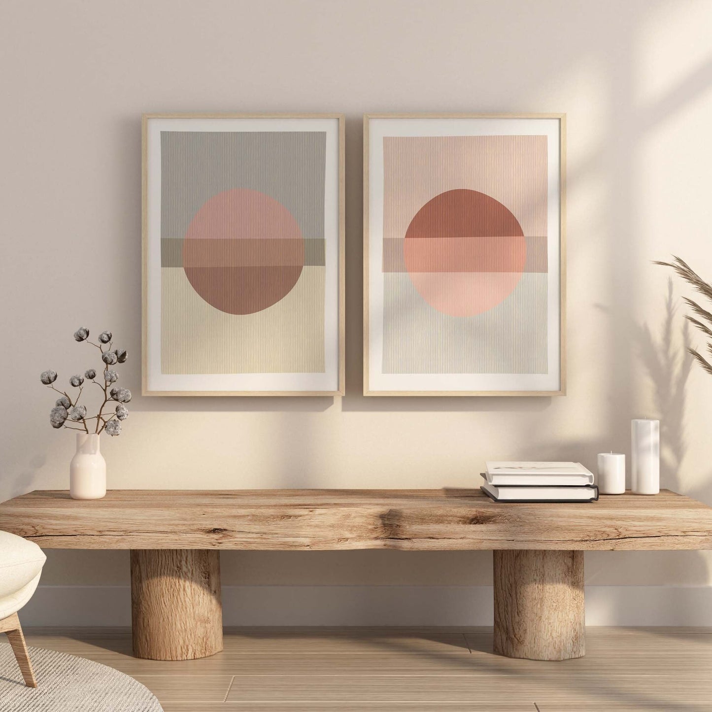 Set of 2 Cute Boho Abstract Art Prints