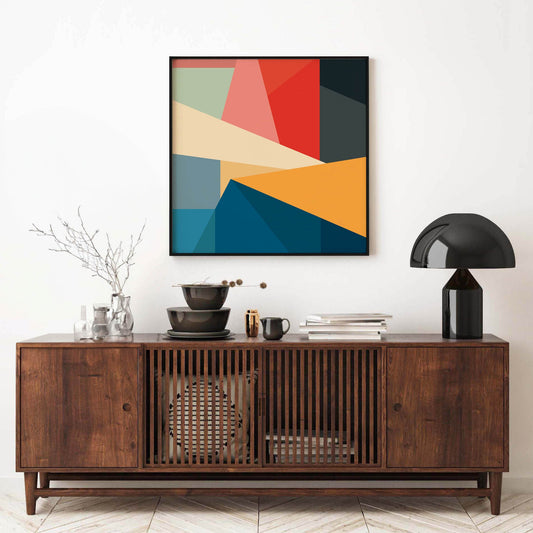 Modern Colorful Abstract Square Art Print