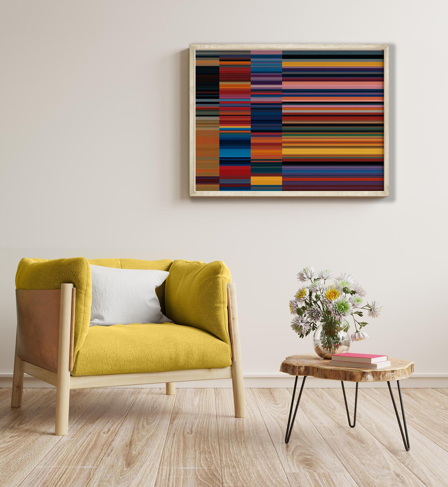 Cool Multicolored Abstract Line Art Print
