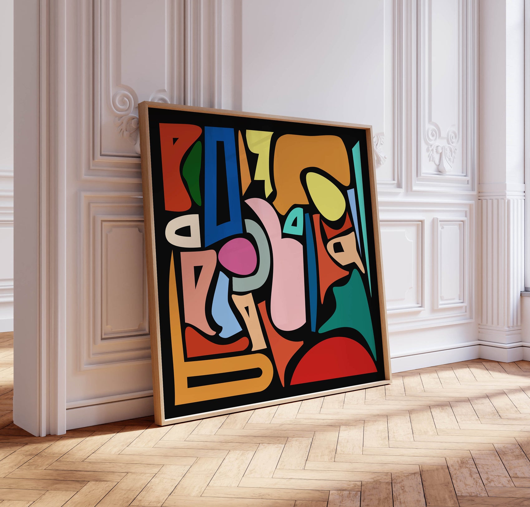 Cool Colorful Abstract Shapes Square Art Print