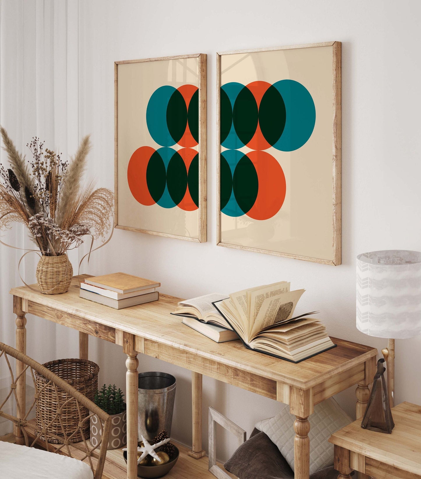 Set of 2 Retro Circles Poster Prints