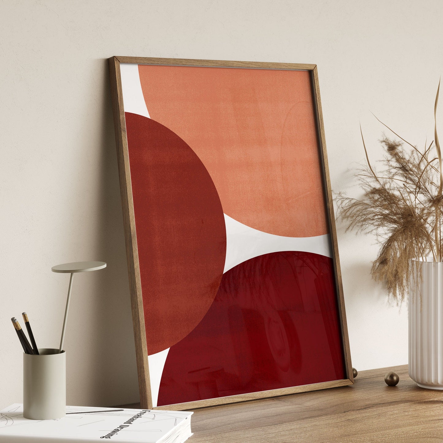 Dark Modern Red Abstract Art Print