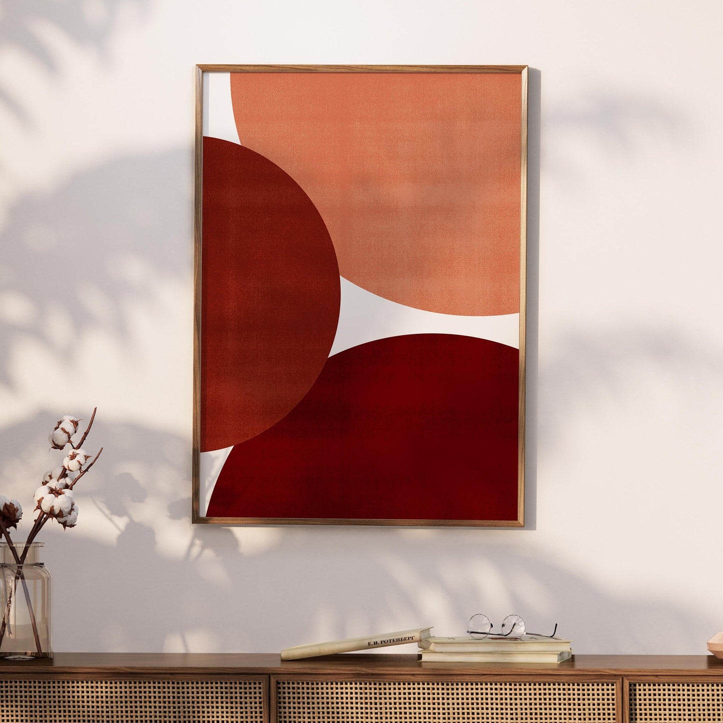 Dark Modern Red Abstract Art Print