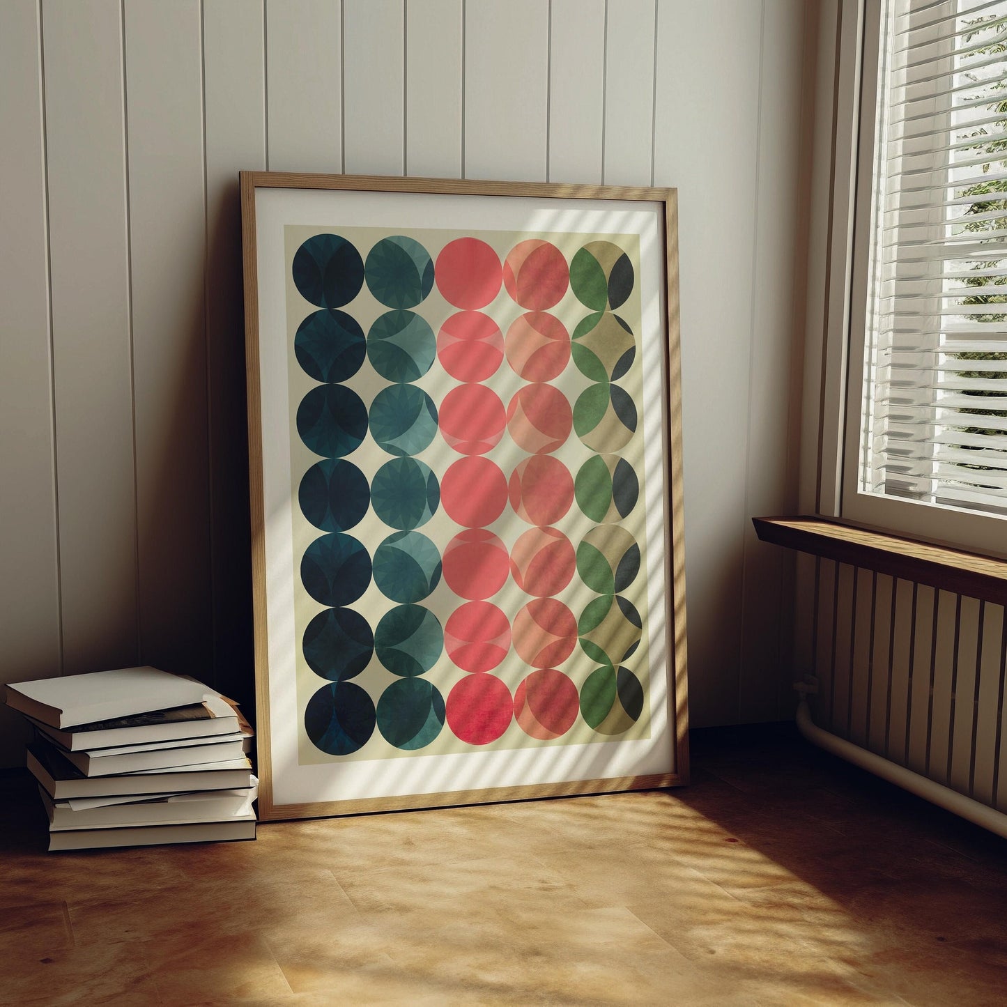 Mid Century Modern Circles Art Print - Abstract Earth Tones