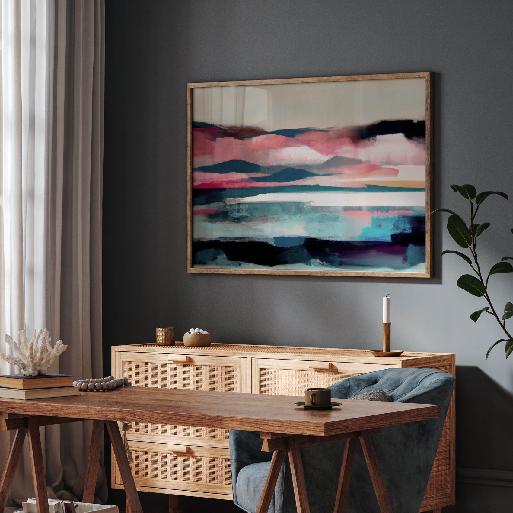 Large Colorful Abstract Landscape Painting Art Print
