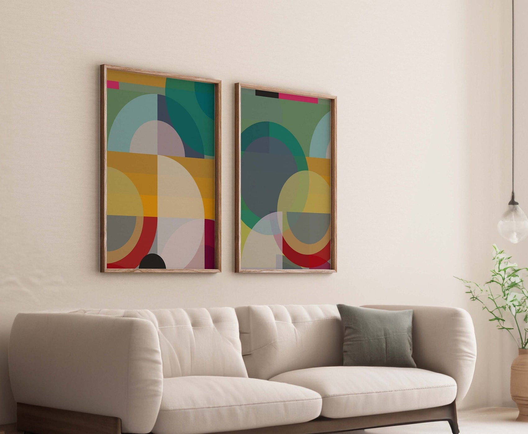 Set of 2 Fun Modern Abstract Art Prints