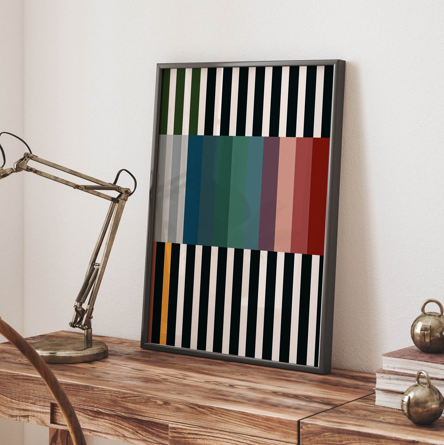 Bold Colorful Striped Abstract Wall Art Print
