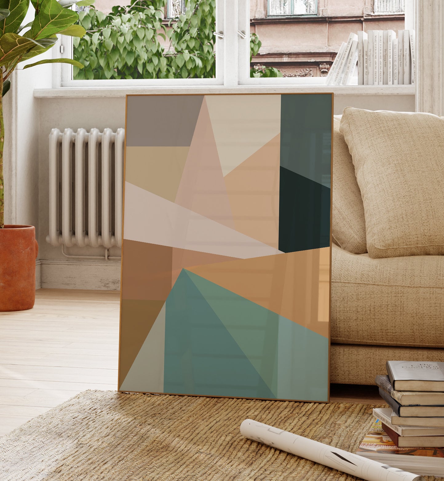 Boho Pastel Geometric Abstract Modern Art Print