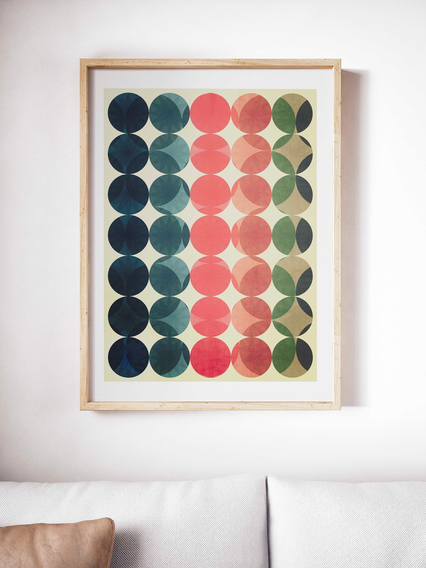 Mid Century Modern Circles Art Print - Abstract Earth Tones