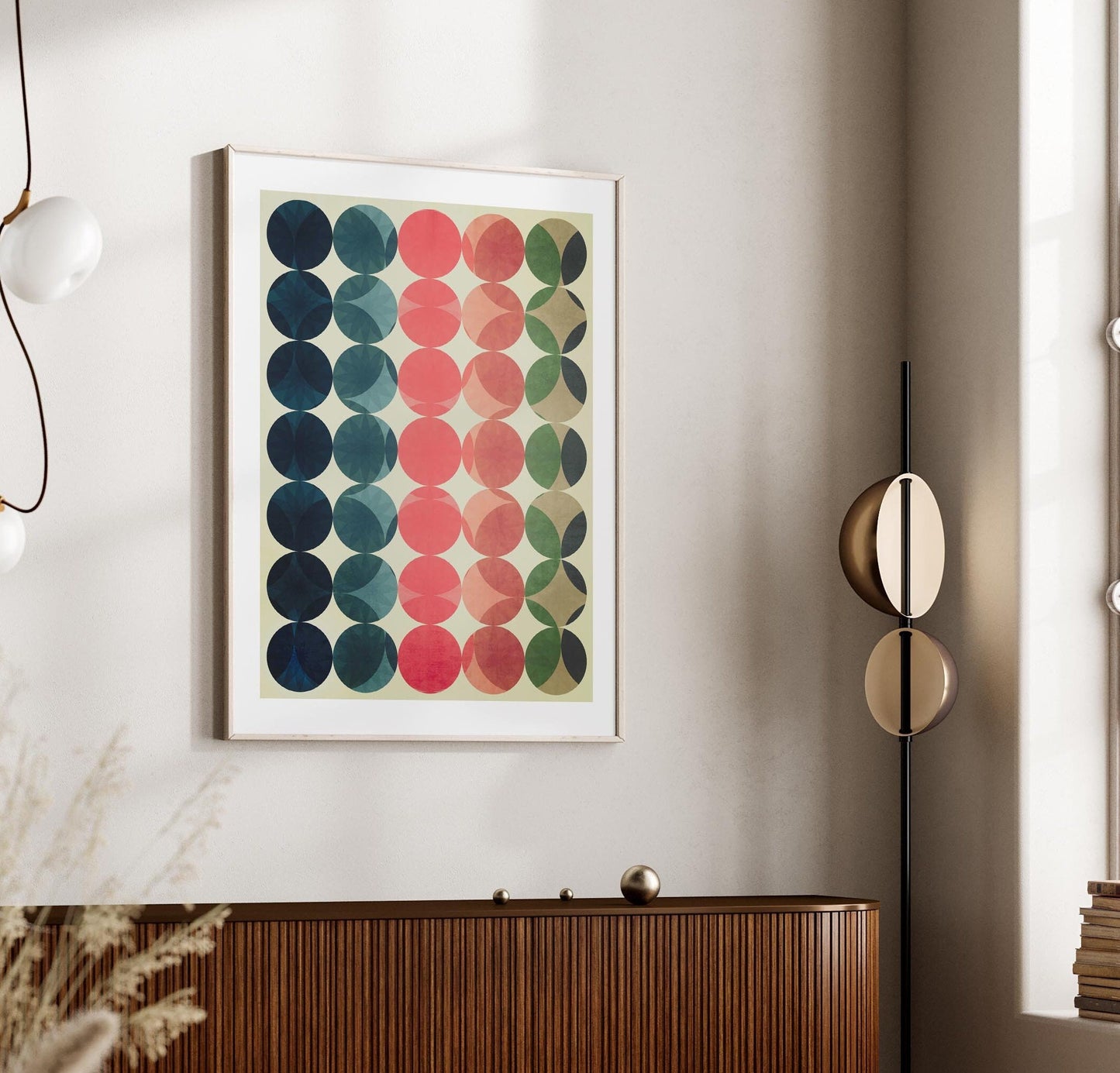 Mid Century Modern Circles Art Print - Abstract Earth Tones