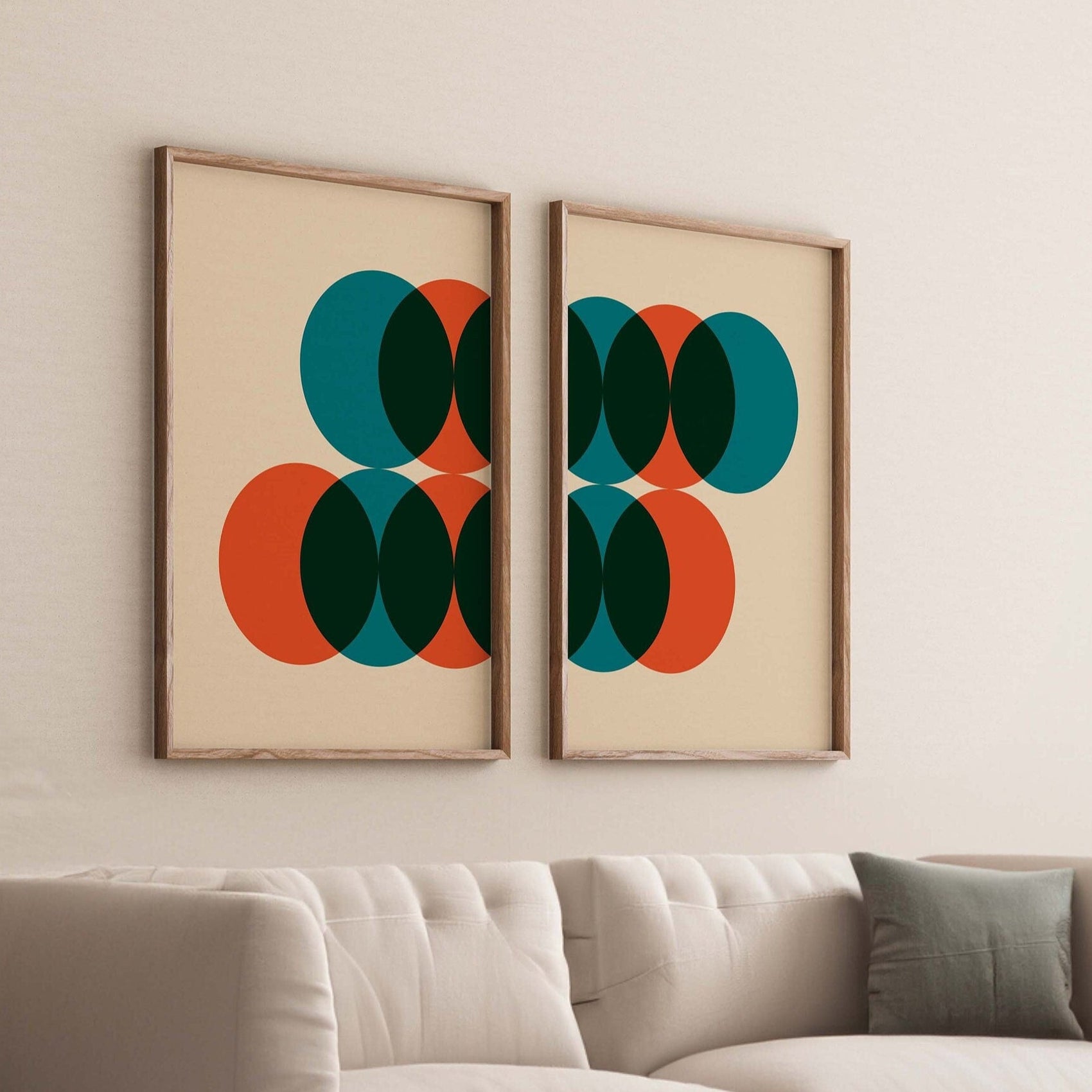 Set of 2 Retro Circles Poster Prints