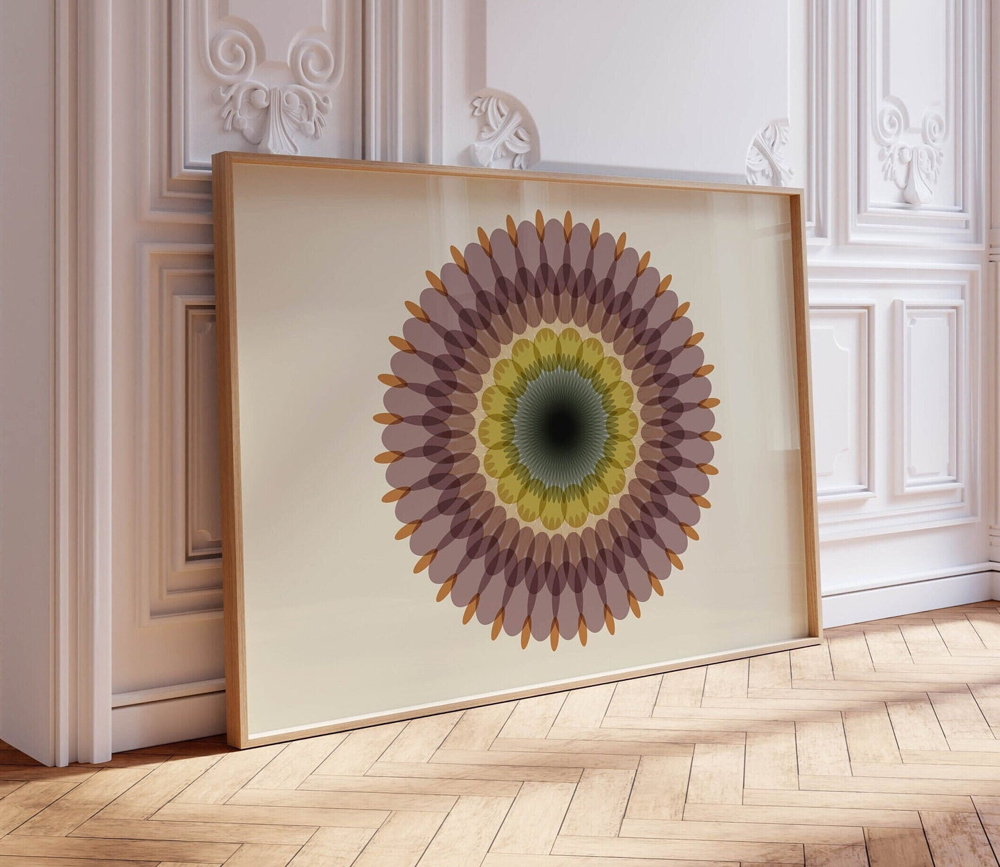 Boho Mauve Abstract Mandala Art Print