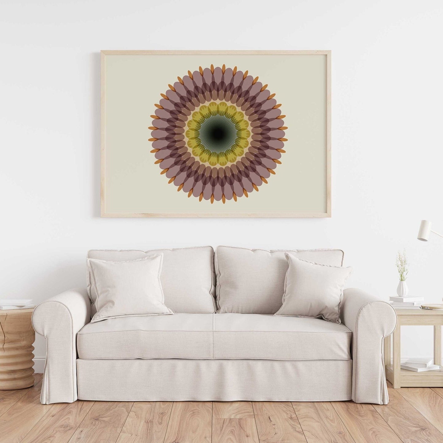Boho Mauve Abstract Mandala Art Print