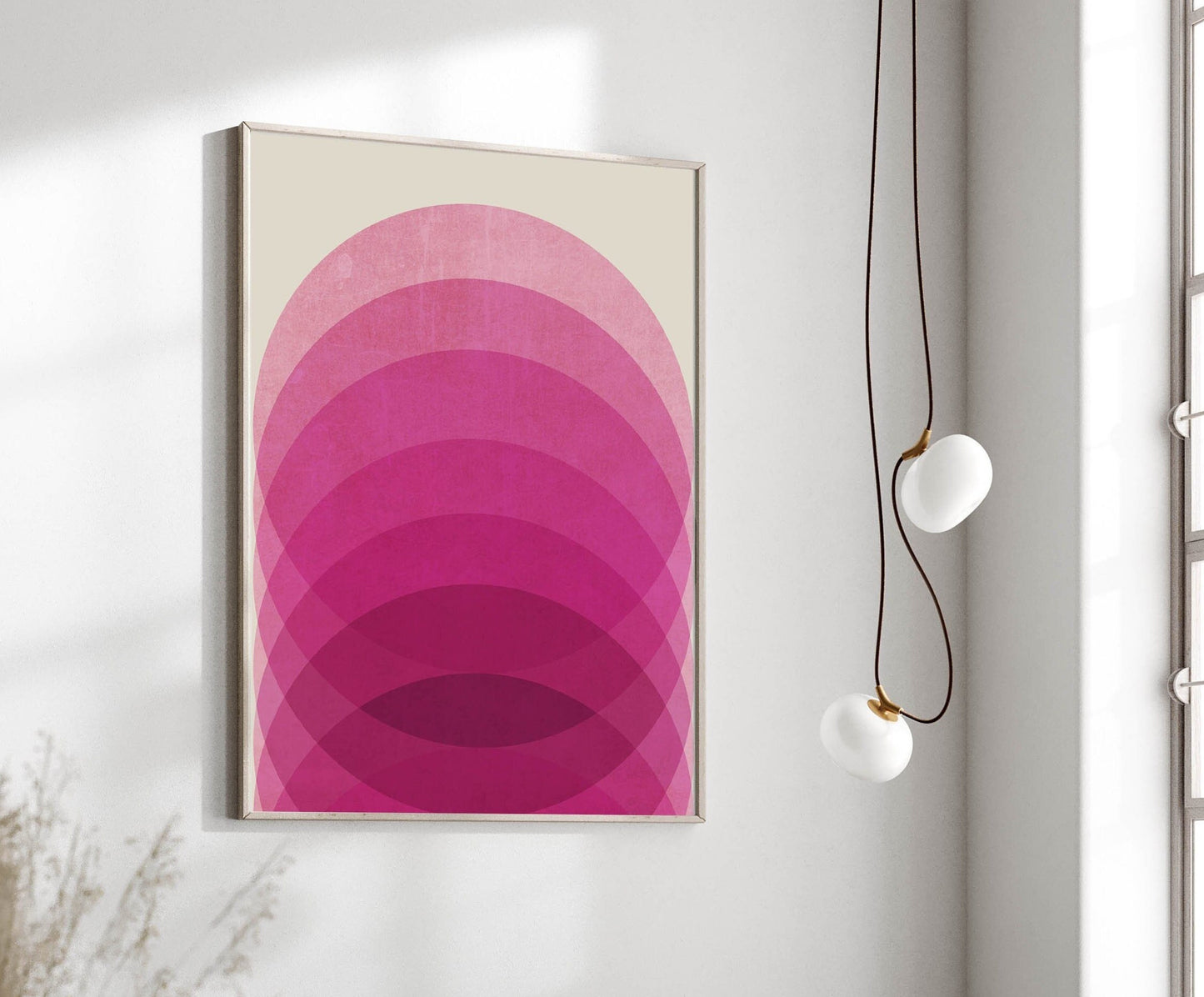 Bright Pink Modern Abstract Art Print