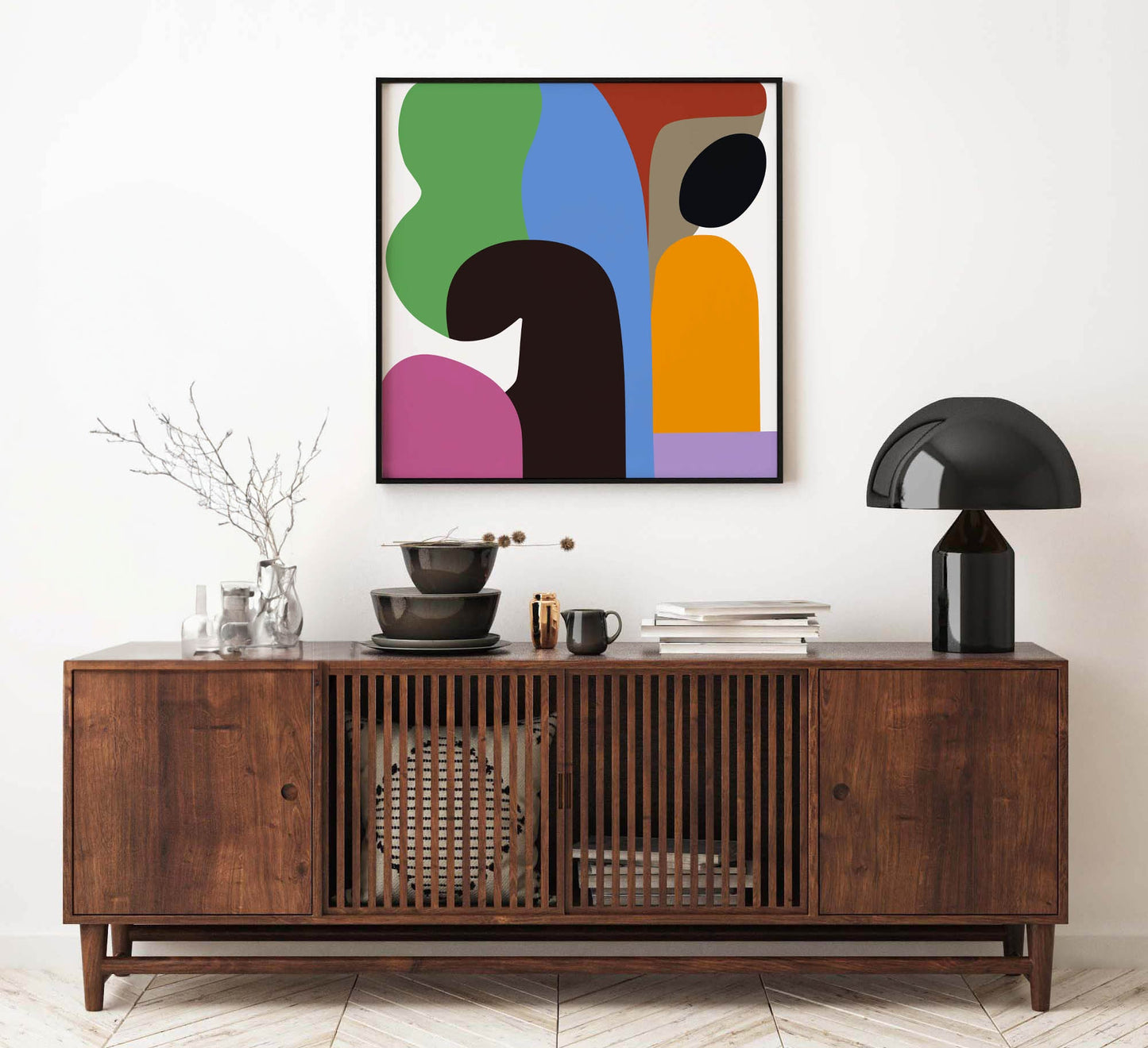 Fun and Bold Colorful Abstract Poster, Square Wall Art Print