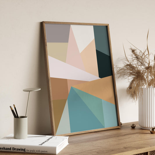 Boho Pastel Geometric Abstract Modern Art Print