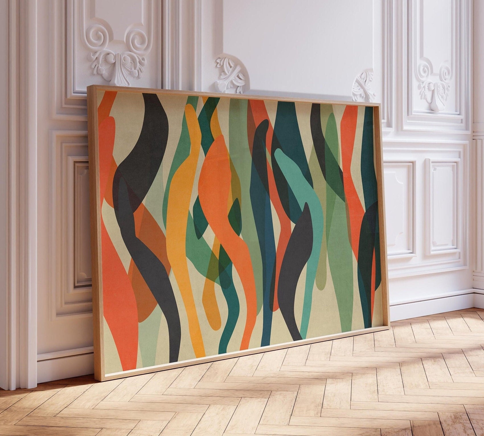 Large Modern Botanical Abstract Art Painting Print