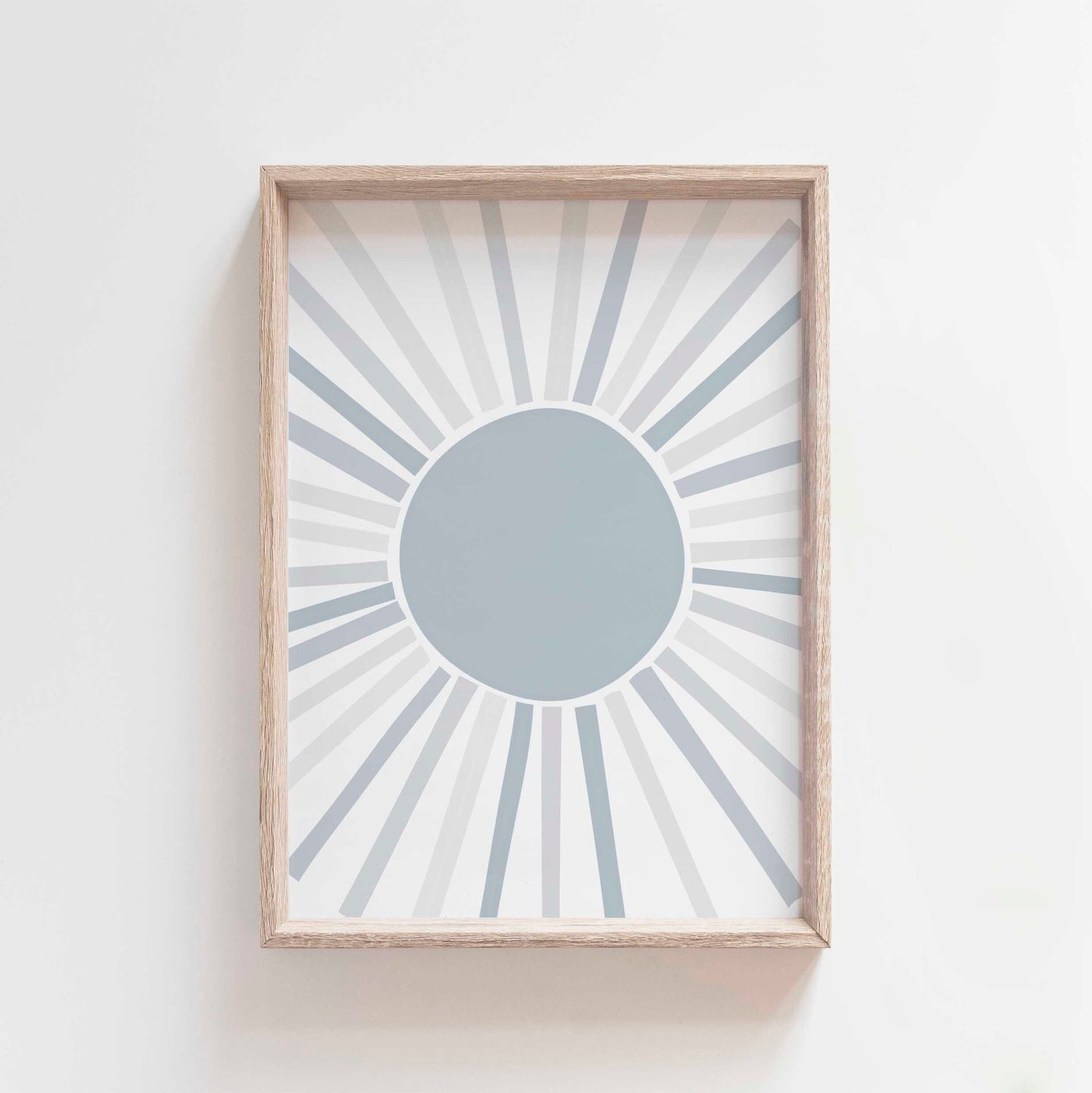 Cute Light Blue Abstract Sun Art Print