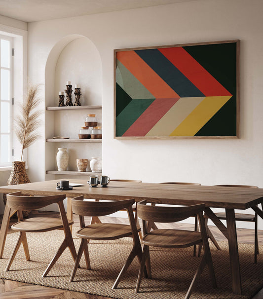 Colorful Modern Abstract Chevron Pattern Print