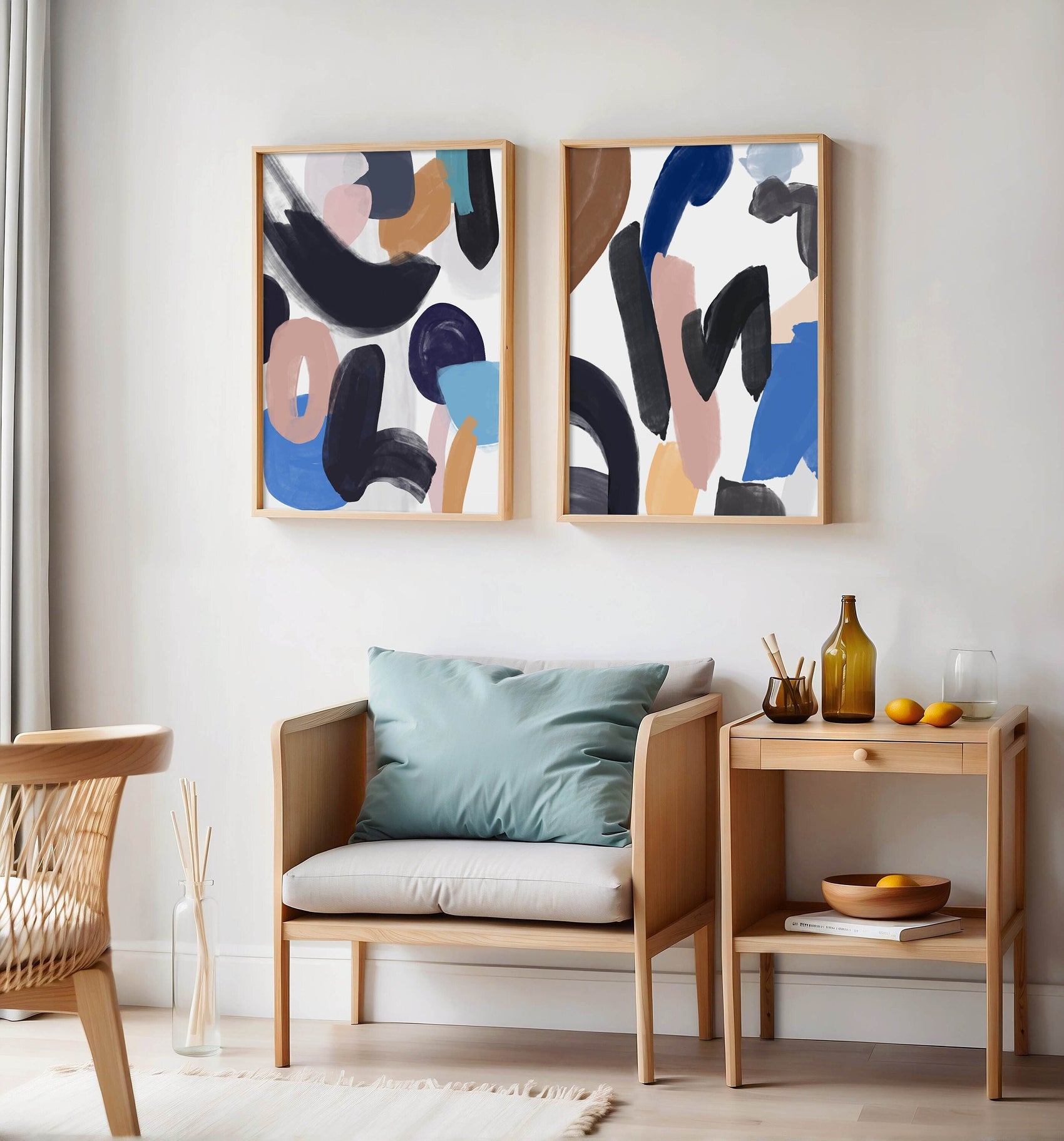 Set of 2 Fun Graffiti Abstract Wall Art Prints