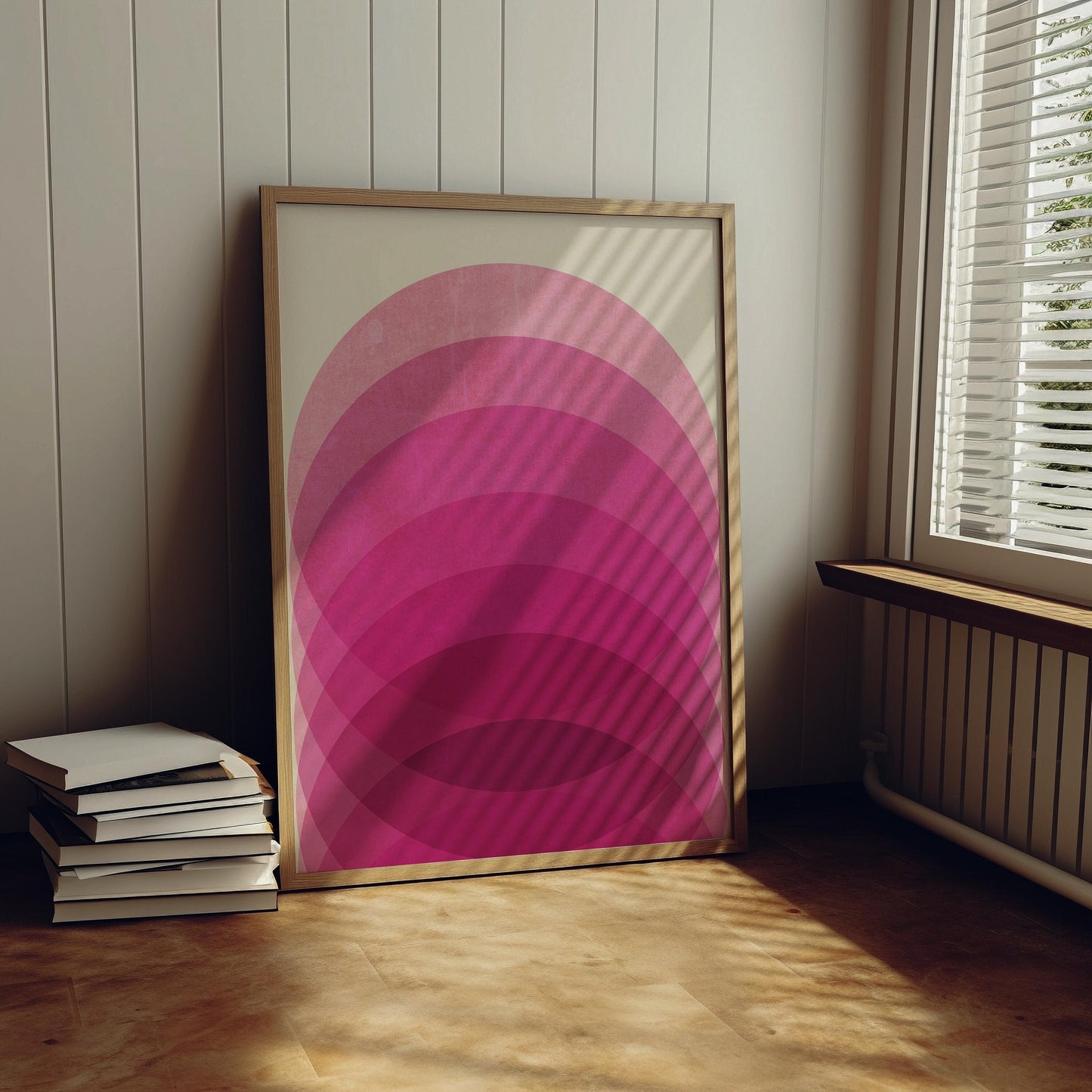 Bright Pink Modern Abstract Art Print